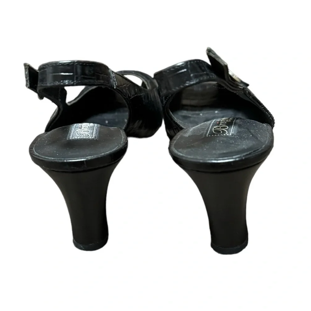 Brighton Nigel croc embossed leather wedge sandals size 8.5